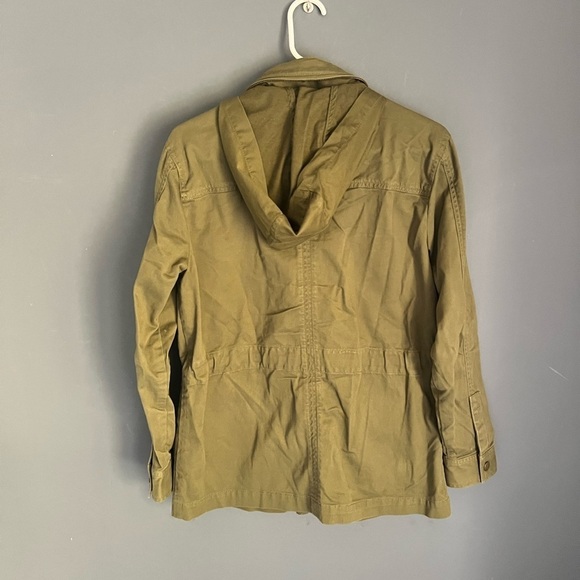 Lands End Womens Size S Army Green Military Coat  Utility Field Zip Jacket - Picture 3 of 3
